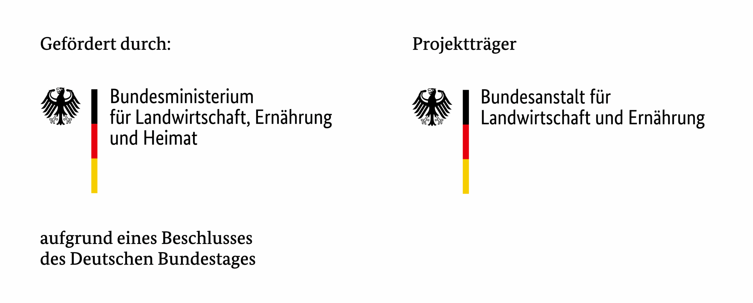 Kombilogo - Förderlogo BMLEH mit Projektträger-BLE - deutsch